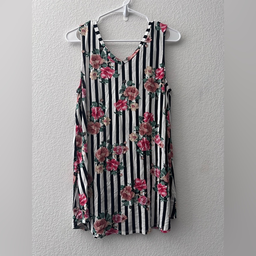 Agnes & Dora striped floral shirt NWT